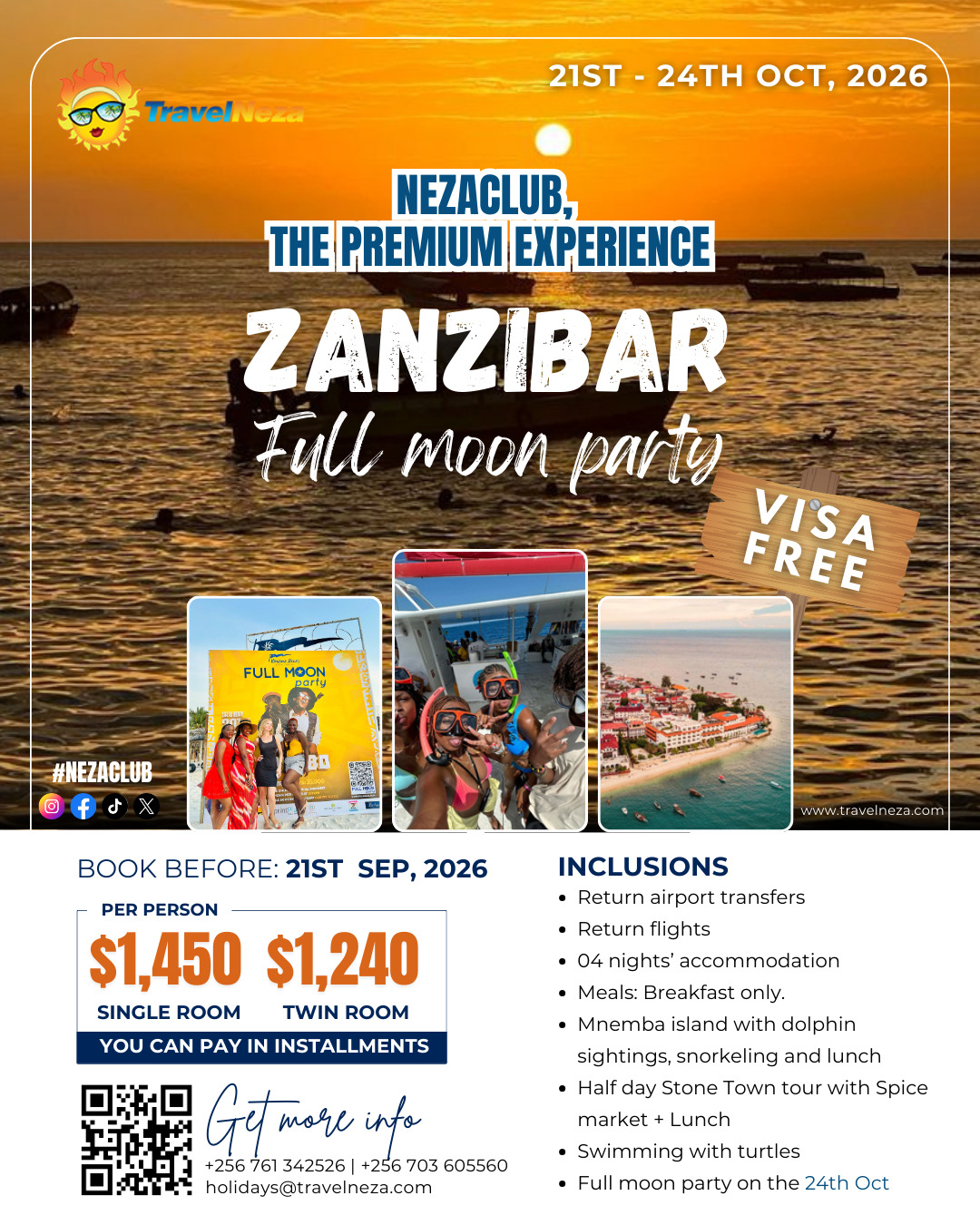 NezaClub Zanzibar Full Moon Party Getaway: Dance Under the Stars